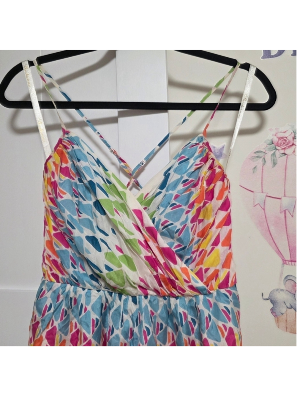 Shoshanna Mia Bright Colorful Lalique Print Silk Party Dress - Picture 4 of 15